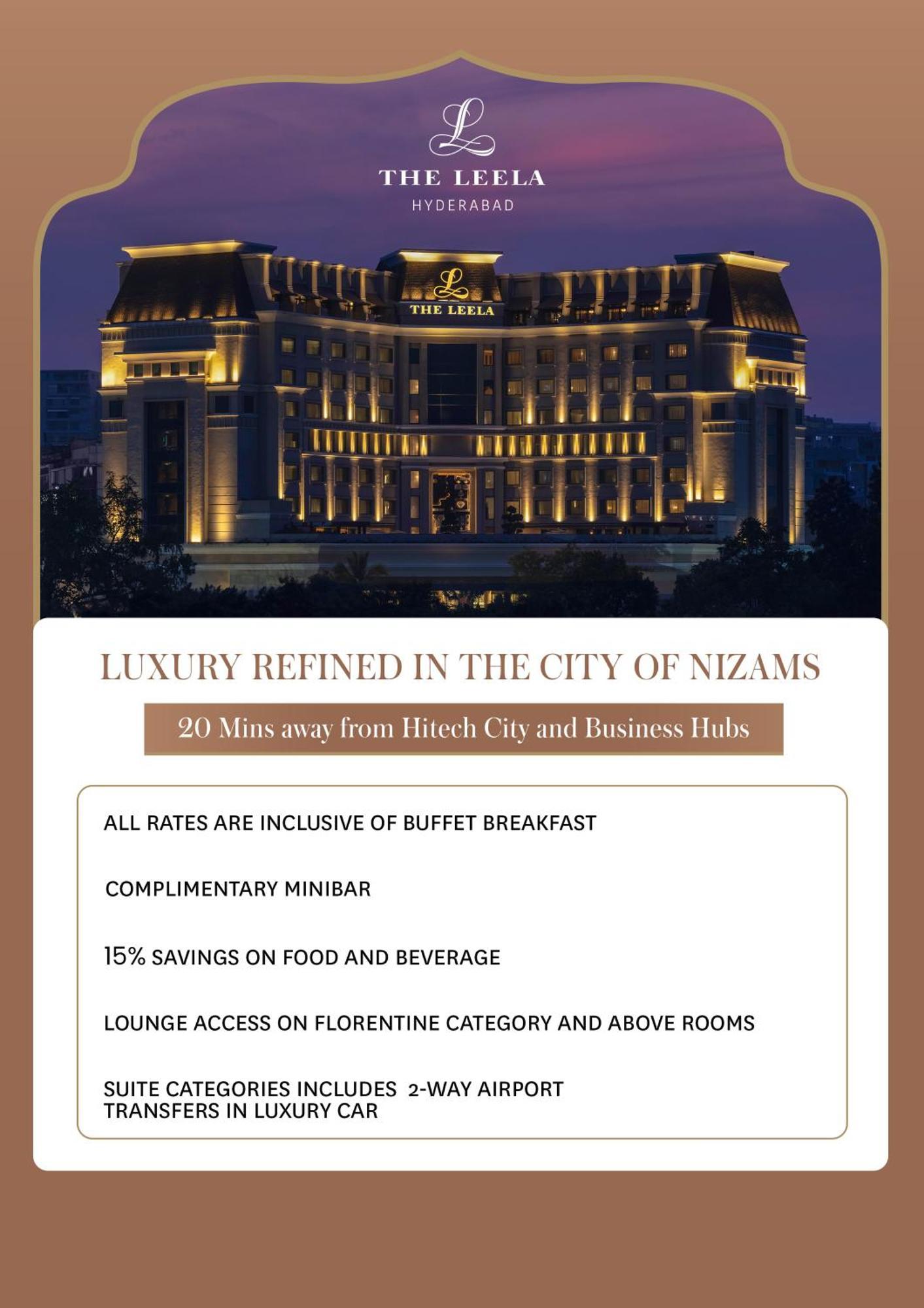 The Leela Hyderabad Banjara Hills Hotel ภายนอก รูปภาพ